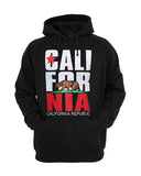 Mens California Republic Bear Flag Pullover Hooded Sweatshirt Ultimate Heavyweight Fleece Cali Hoodie Sweatshirt